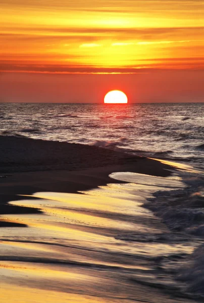 Puesta Sol Jastarnia Península Hel Polonia — Foto de Stock