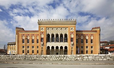Saraybosna 'daki ulusal kütüphane. Bosna-Hersek