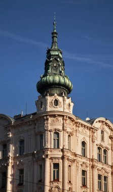 Olomouc 'taki eski evin bir parçası. Moravia 'da. Çek Cumhuriyeti