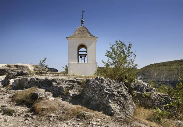 Καμπαναριό Του Βραχώδους Μοναστηριού Στο Παλιό Ορχέι Μολδαβία — Φωτογραφία Αρχείου