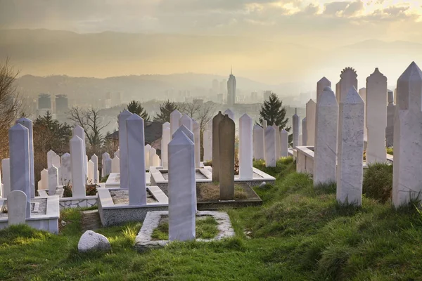 Cimitero Musulmano Sarajevo Bosnia Erzegovina — Foto Stock