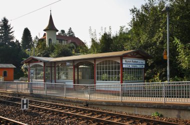 Kurort Rathen tren istasyonu. Almanya