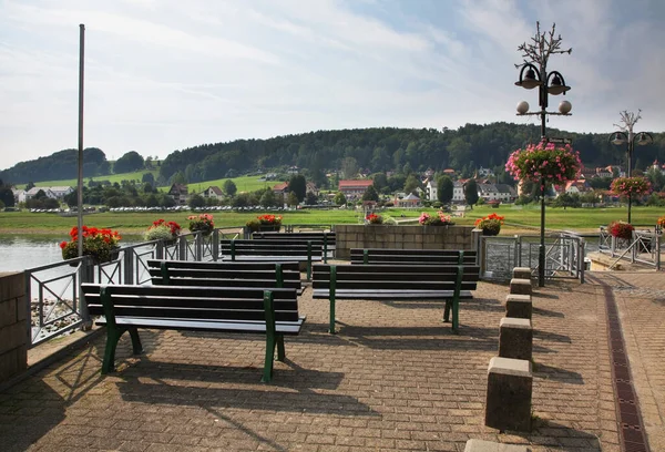 Embankment Rivière Elbe Village Kurort Rathen Allemagne — Photo