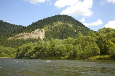 Dunajec nehri ve Pienin Dağları. Polonya