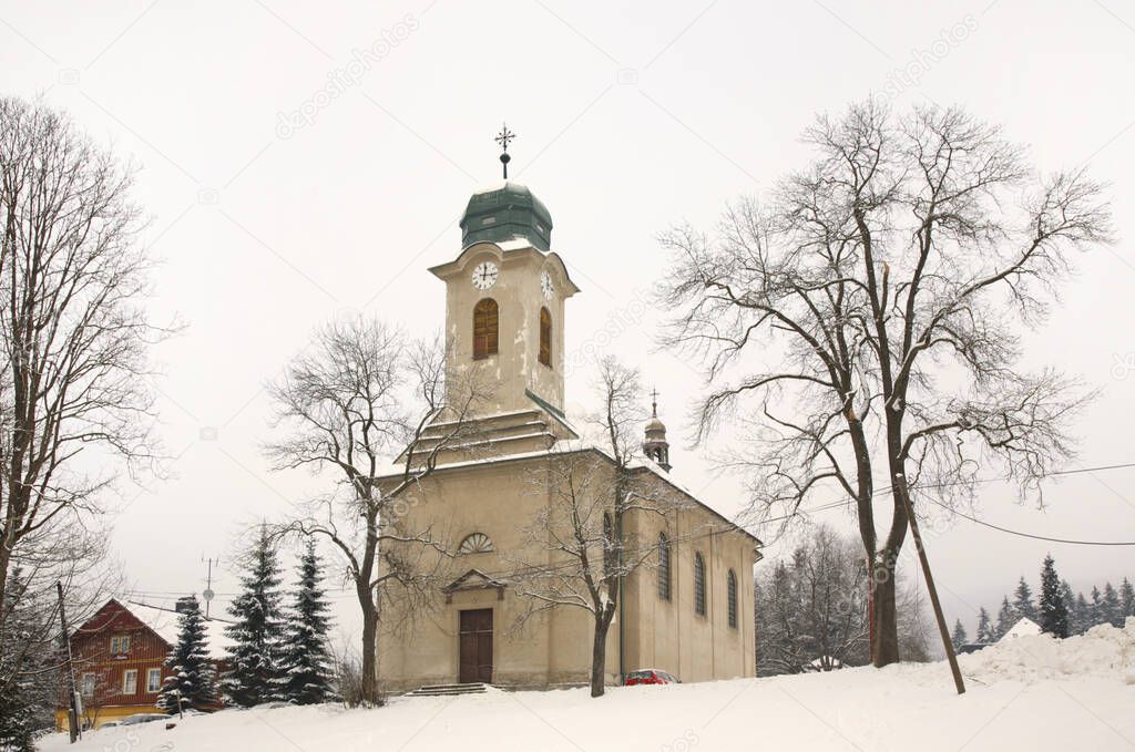 Church of St. Wenceslaus church in Harrachov. Czech Republic