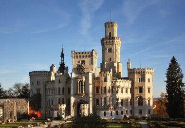 Hluboka Nad Vltavou 'daki Hluboka Kalesi. Çek Cumhuriyeti