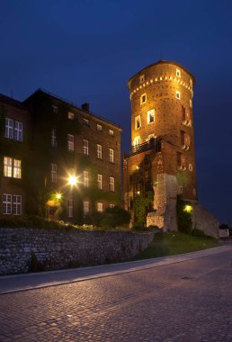 Krakow 'daki Wawel Kalesi' ndeki Sandomierz kulesi. Polonya