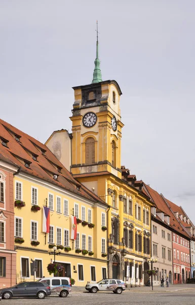 Plac Króla Jerzego Podebrad Rynku Chebie Republika Czeska — Zdjęcie stockowe