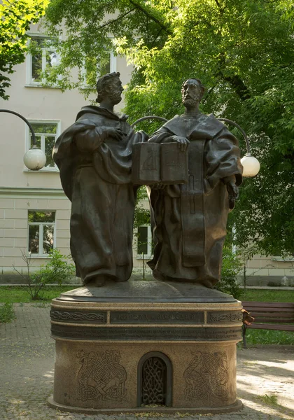 Monument Saints Cyril Methodius Tver Russia — Stock Photo, Image