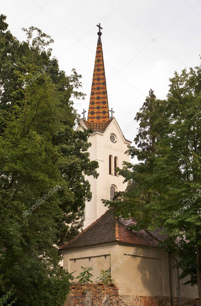 Protestant  church in Bad Muskau. Germany