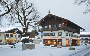 Oberammergau manzarası. Bavyera 'da. Almanya