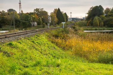 Sortavala 'da demiryolu (Serdobol). Karelia Cumhuriyeti. Rusya
