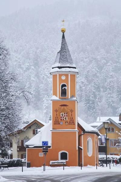 Iglesia San Sebastián Garmisch Partenkirchen Baviera Alemania — Foto de Stock