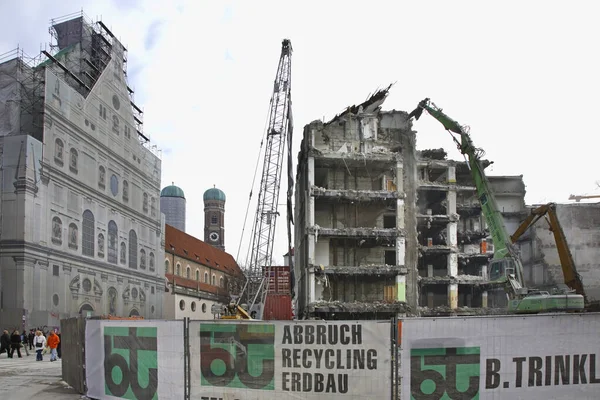 Rekonstruksjon Kaufinger Gaten Munich Tyskland – stockfoto