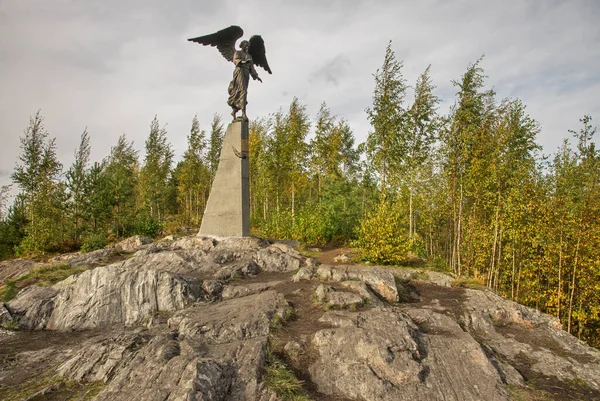 Monumento All Angelo Custode Sortavala Serdobol Repubblica Carelia Russia — Foto Stock