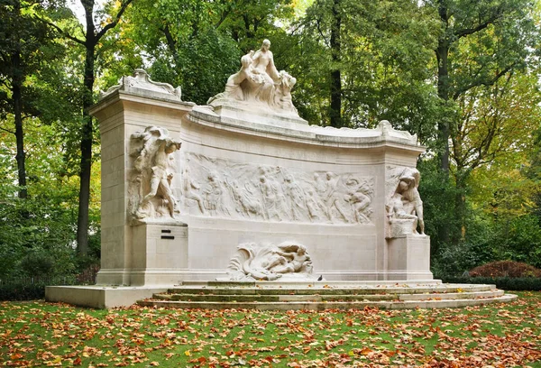 Monument Fallen Belgian Colonial Eeffort Parc Cinquantenaire Jubelpark 브뤼셀 벨기에 — 스톡 사진