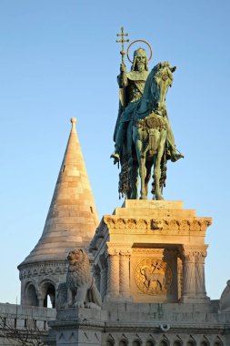 Budapeşte 'deki Kral Aziz Stephen anıtı. Macaristan