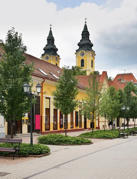 Rua Pedestre Debrecen Hungria — Fotografia de Stock