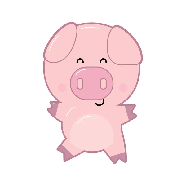 Pig Cartoon Style Cute Cartoon Pig Illustration Cartoon Baby Pig — Stock Vector