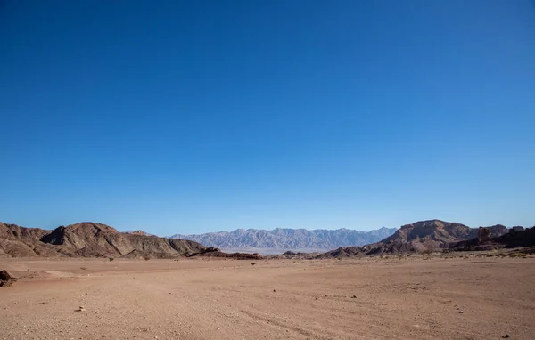 Widok Park Timna Położony Pustyni Arava Izraelu Żółte Czerwone Góry — Zdjęcie stockowe