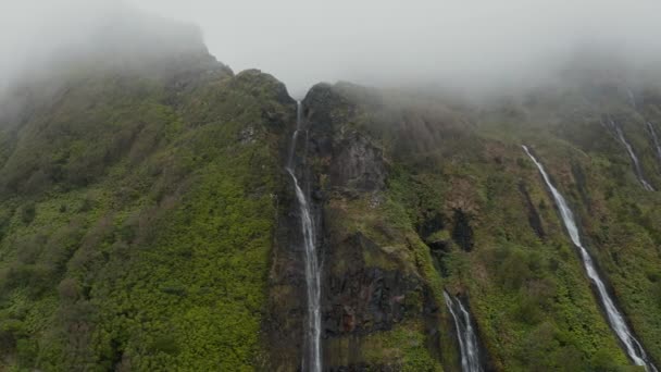 Cascata do rio ferreiro em flores, Açores — Vídeo de Stock