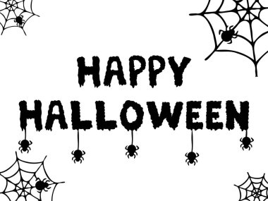 Mutlu Cadılar Bayramı Metni Afişi, Vektör, El Yazması Harfler