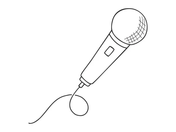 Vektorbild Mikrofon Isolerad Vit Bakgrund — Stock vektor