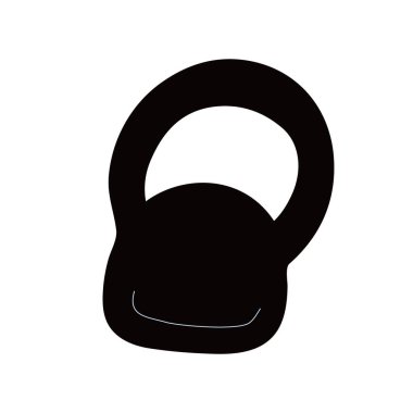 Kettlebell 'in vektör çizimi beyaz arkaplanda izole edildi. Spor malzemeleri ve spor teması. El çizimi düz biçim. 