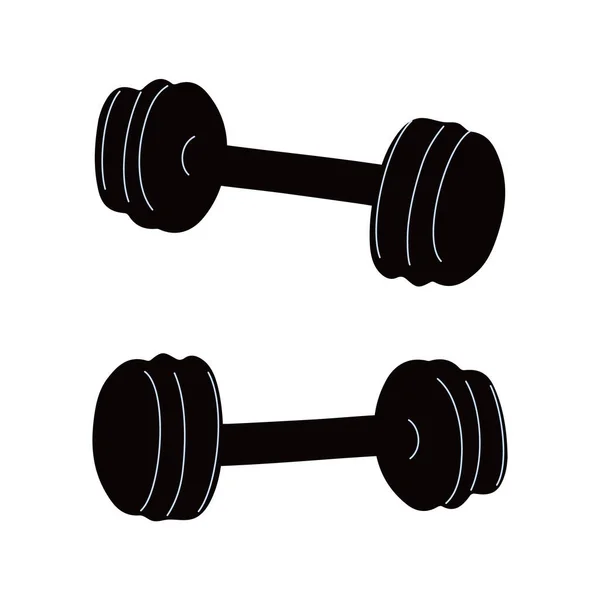 Vector Illustration Adjustable Collapsible Dumbbells Isolated White Background Sport Equipment — Stock Vector