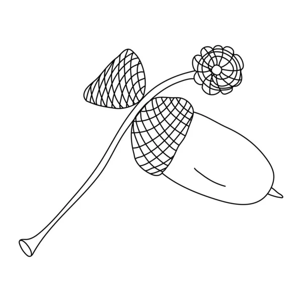 Kukuřice Větvičce Stylu Čmáranice Izolovaný Obrys Ručně Kreslené Vektorové Ilustrace — Stockový vektor
