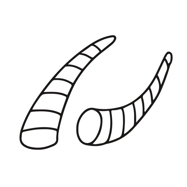 Alternativ Medicin Indonesisk Buffelhornbehandling Doodle Skiss Handritade Vektor Illustration Horn — Stock vektor