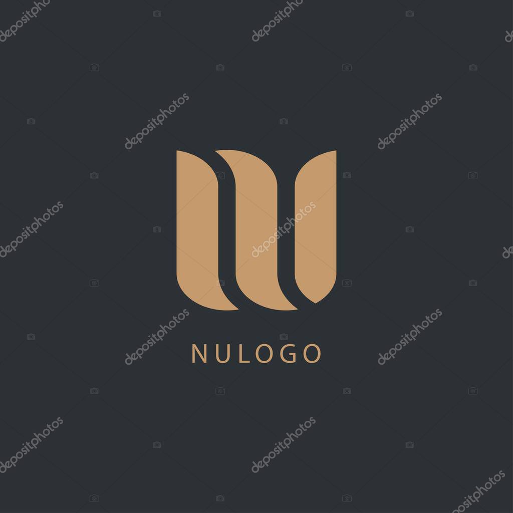 Initial Letter NU Logo Design.