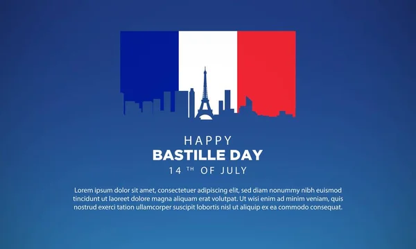 Fond Jour Bastille Avec Paysage Paris — Image vectorielle