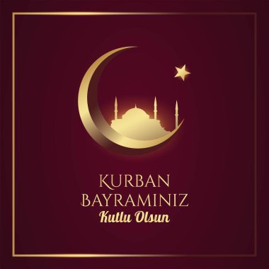 Kurban Bayramı arka planında. Çevirisi: Mutlu Kurban Bayramı. Tebrik Kartı, Poster, Sosyal Medya ve diğerleri için Uygun.