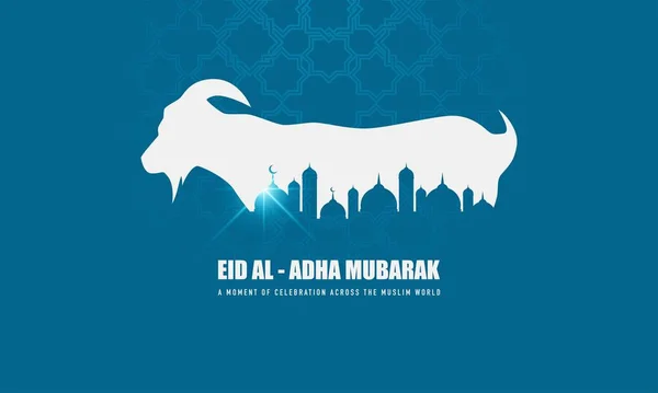 Eid Adha Ιστορικό Goat Illustration Κατάλληλο Για Ευχετήρια Κάρτα Ταπετσαρία — Διανυσματικό Αρχείο