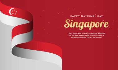 Singapur Ulusal Günü Arkaplanı. Banner veya Tebrik Kartı için iyi.