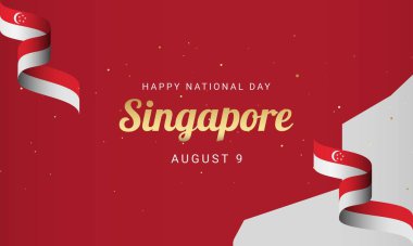 Singapur Ulusal Günü Arkaplanı. Banner veya Tebrik Kartı için iyi.
