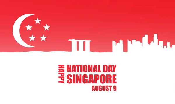 Fundo Dia Nacional Singapura Bom Para Banner Cartão Saudação — Vetor de Stock
