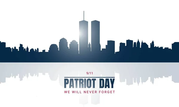 Patriot Day Fundo Com Silhueta Nova York — Vetor de Stock