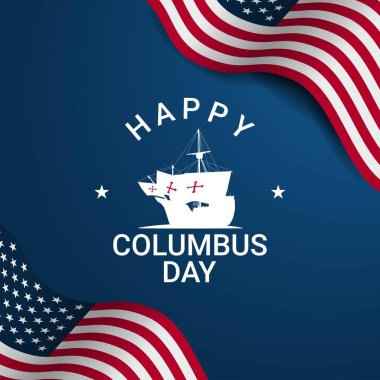Columbus Günü Arka plan Tasarımı. Poster veya Tebrik Kartı.