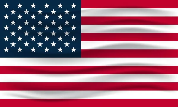 アメリカの国旗 アメリカの国旗 アメリカ国旗を振ってのイラスト — ストックベクタ