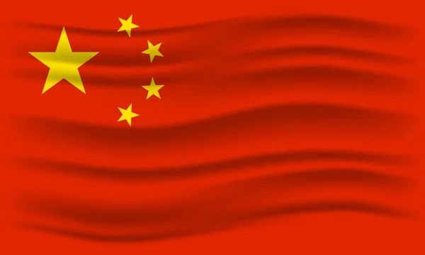 Illustration Des Schwenkens Der Chinesischen Flagge Vektorillustration — Stockvektor