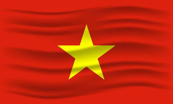 Ilustración Ondear Bandera Vietnam Ilustración Vectorial — Archivo Imágenes Vectoriales