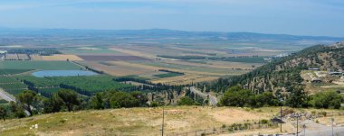 Havuzları ve su depoları Kuzey İsrail'Galillee bölgede büyüyen balık