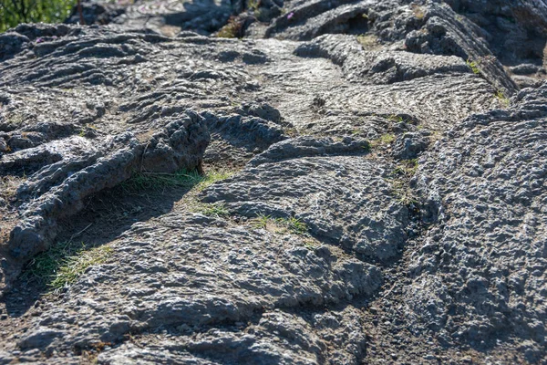 Formations Lave Islande Produites Par Refroidissement Progressif Écoulement Roche Lave — Photo