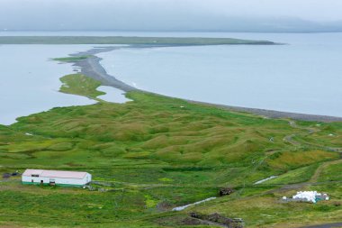 Kuş bakışı North Iceland'deki / daki Trollaskagi yarımadasının