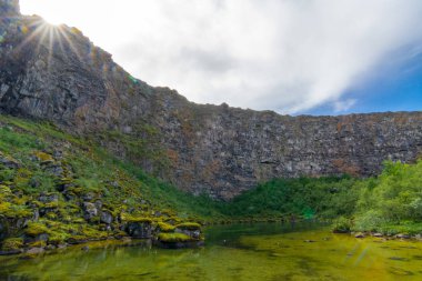 Asbyrgi at ayakkabı Kanyon Jokulsargljufur Milli Parkı'nda, Elmas daire, Kuzey İzlanda
