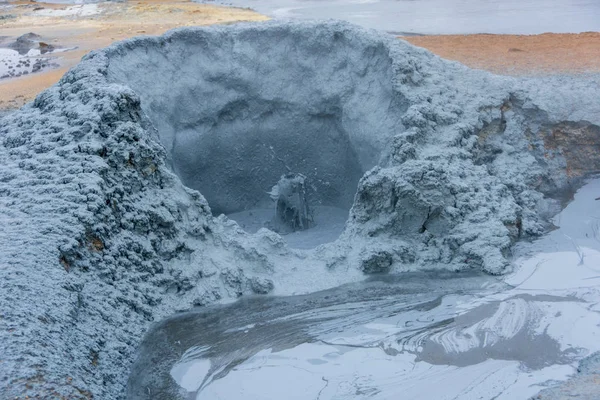 Геотермальная Зона Намафьялл Хверир Северной Исландии Возле Озера Миватн Область — стоковое фото