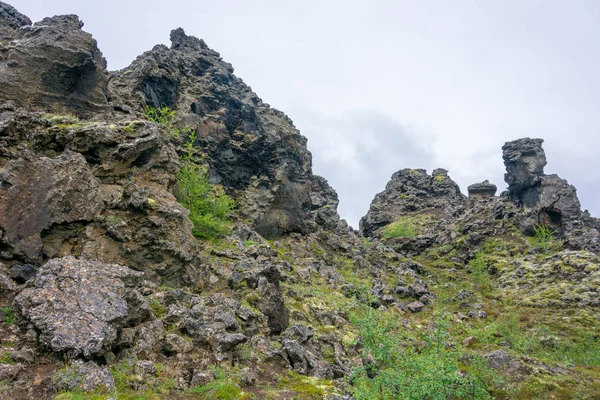 Dimmuborgir Περιοχή Ιδιόρρυθμο Λάβα Πεδία Κοντά Στη Λίμνη Myvatn Στη — Φωτογραφία Αρχείου