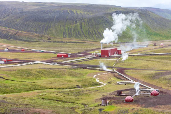 Krafla Geothermal Power Station North Iceland Water Superheated Magma Used — Stock Photo, Image